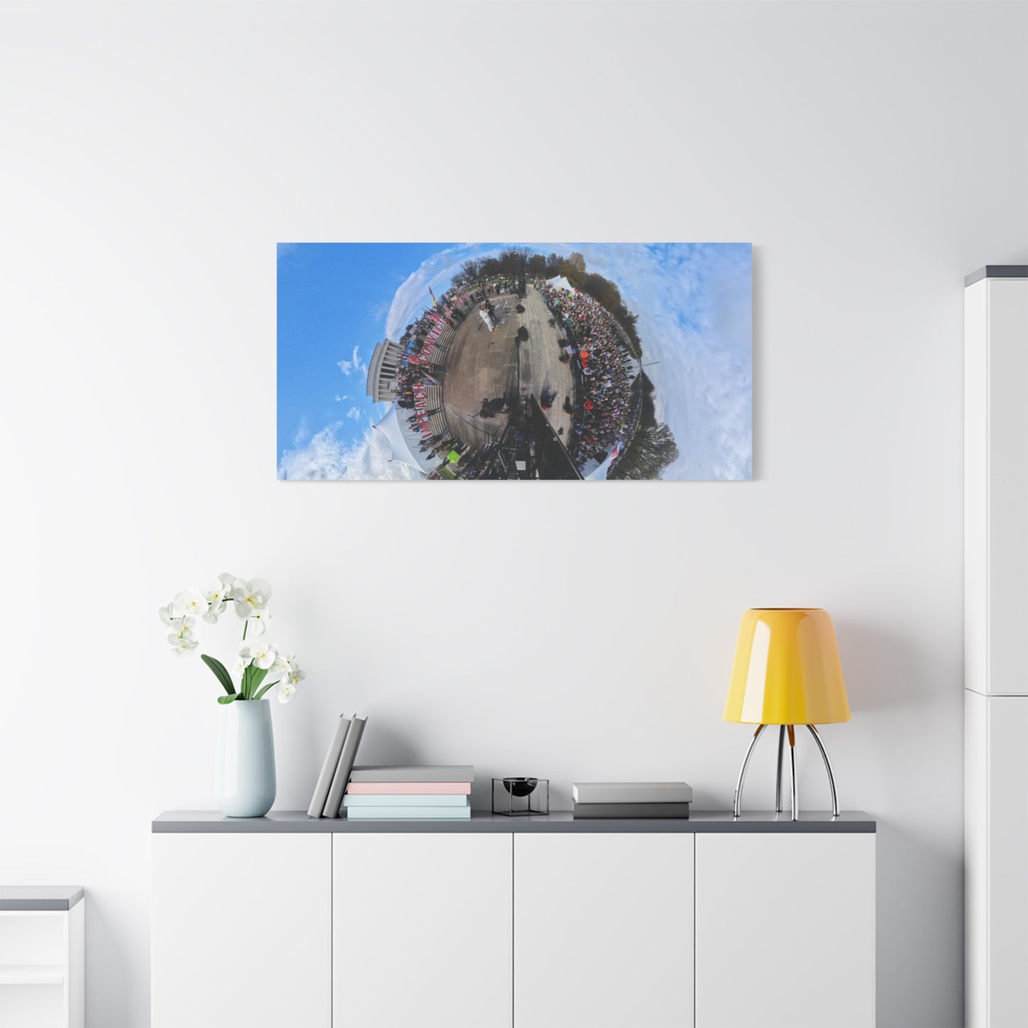 Remove the Regime 2025 in DC — Panoramic Rally Matte Canvas Print | Stretched 1.25”