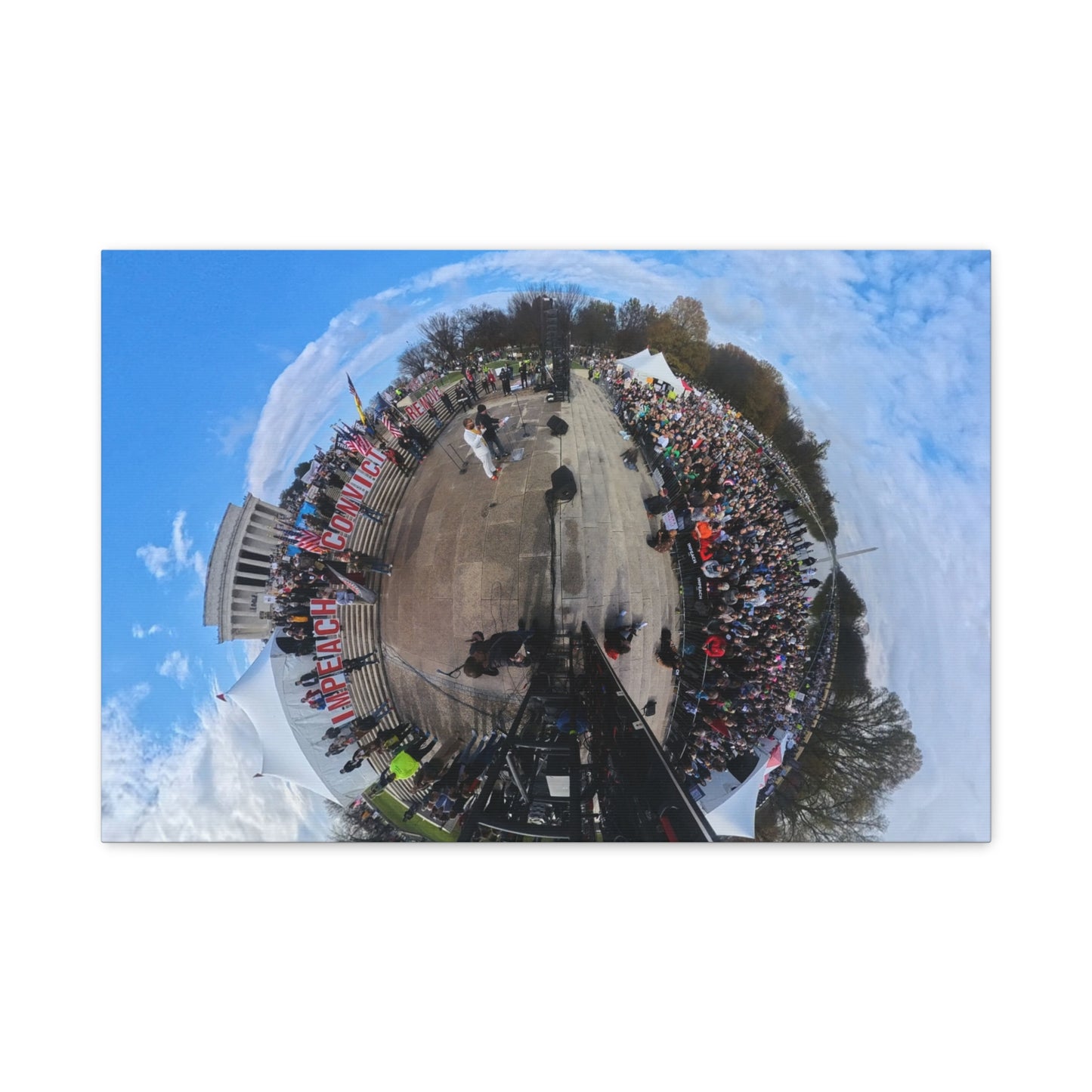 Remove the Regime 2025 in DC — Panoramic Rally Matte Canvas Print | Stretched 1.25”