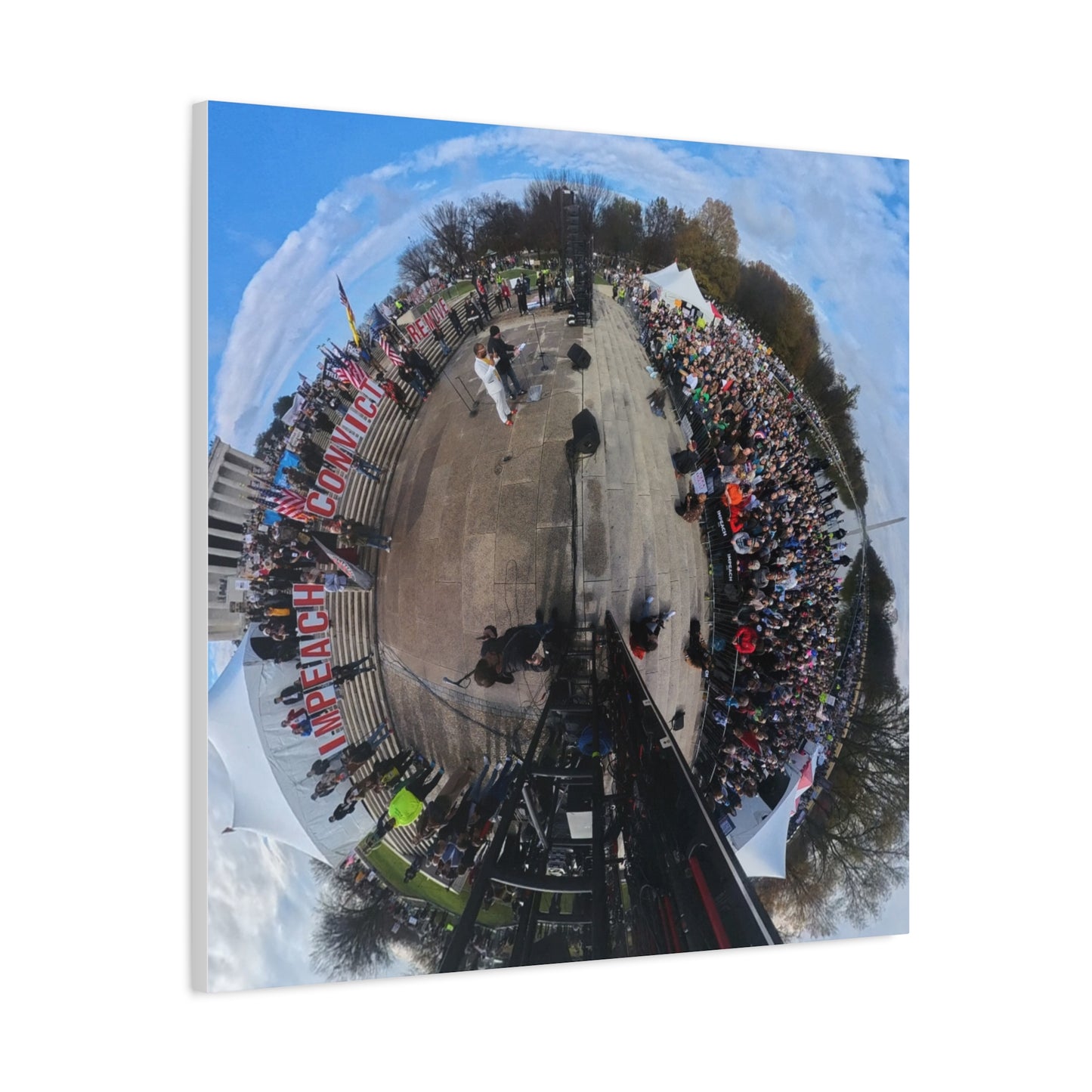 Remove the Regime 2025 in DC — Panoramic Rally Matte Canvas Print | Stretched 1.25”