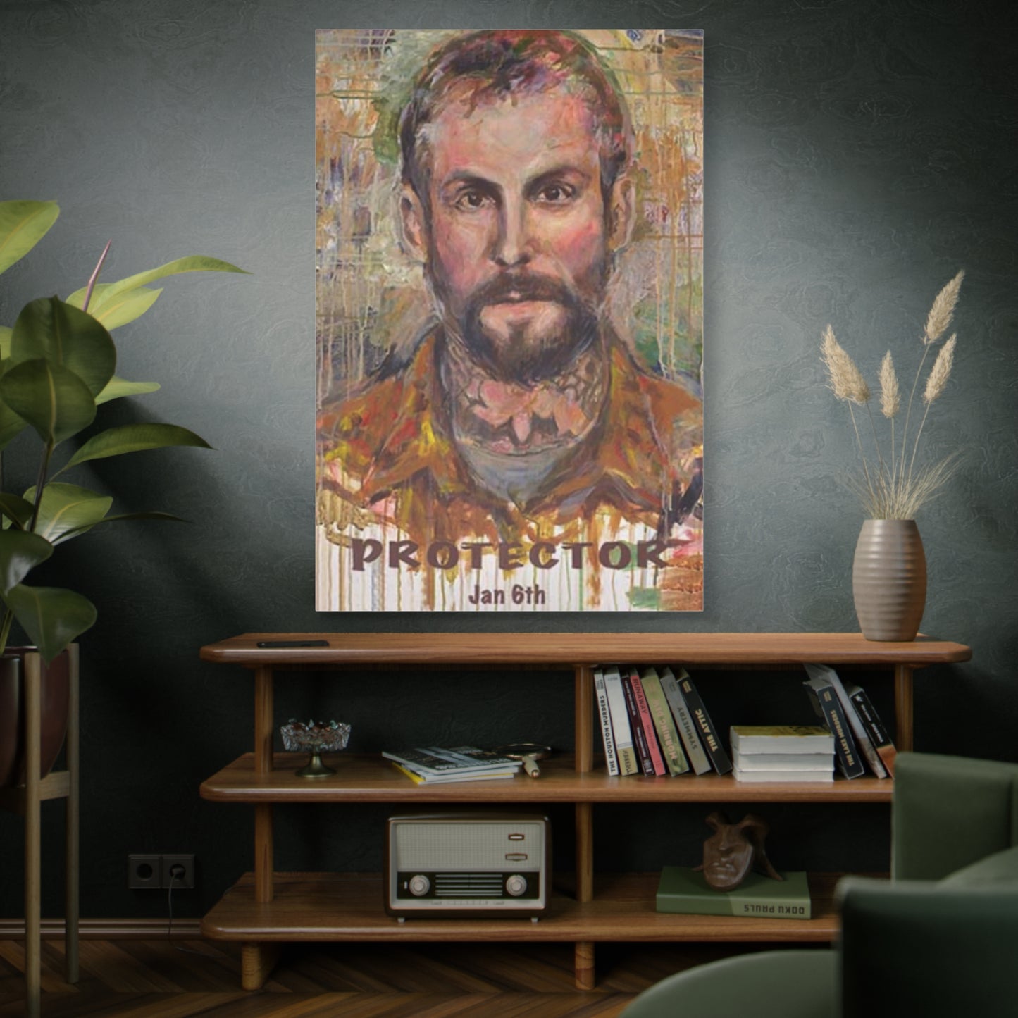 “Protector” Portrait Canvas Print | Joan Baez x Michael Fanone — Stretched Matte