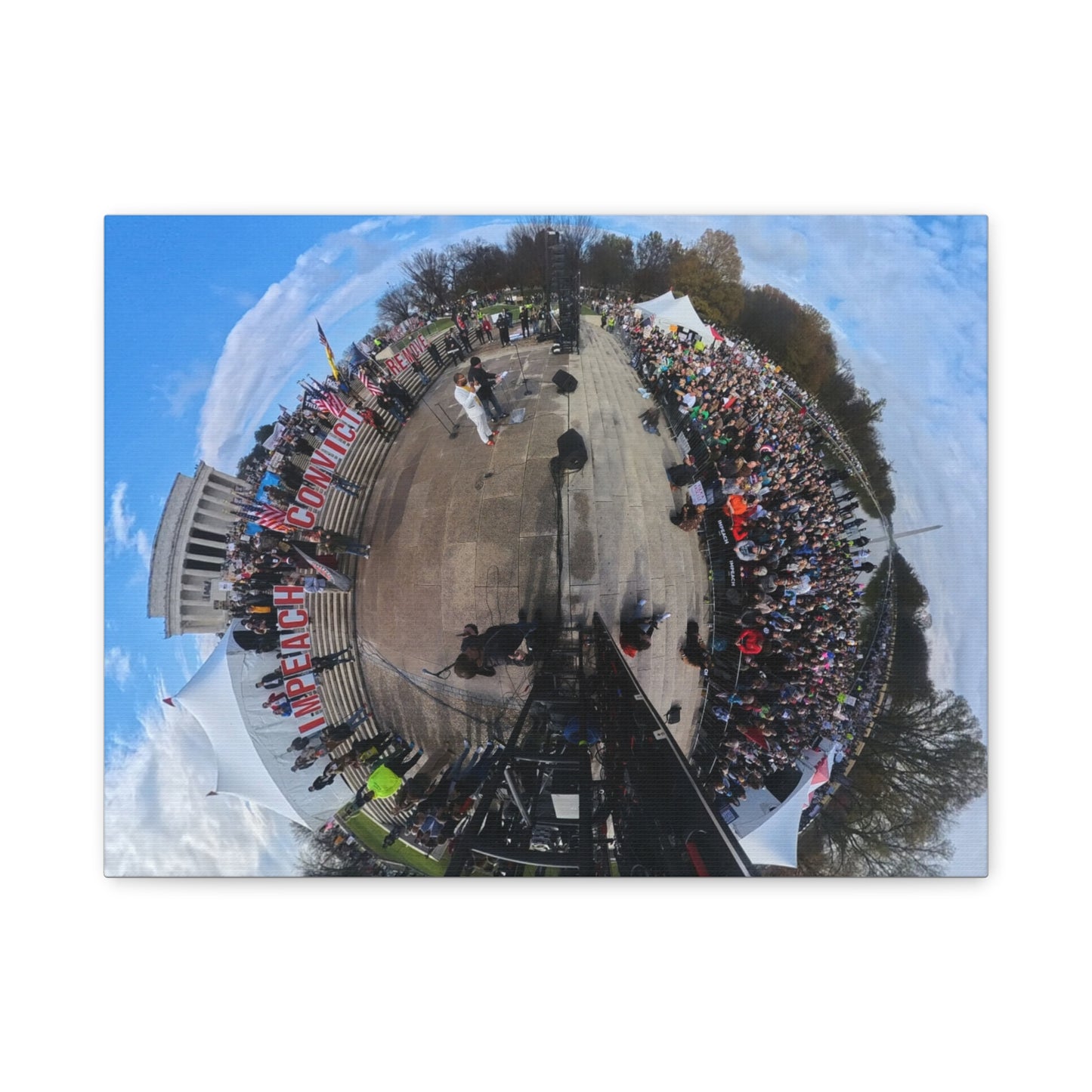 Remove the Regime 2025 in DC — Panoramic Rally Matte Canvas Print | Stretched 1.25”