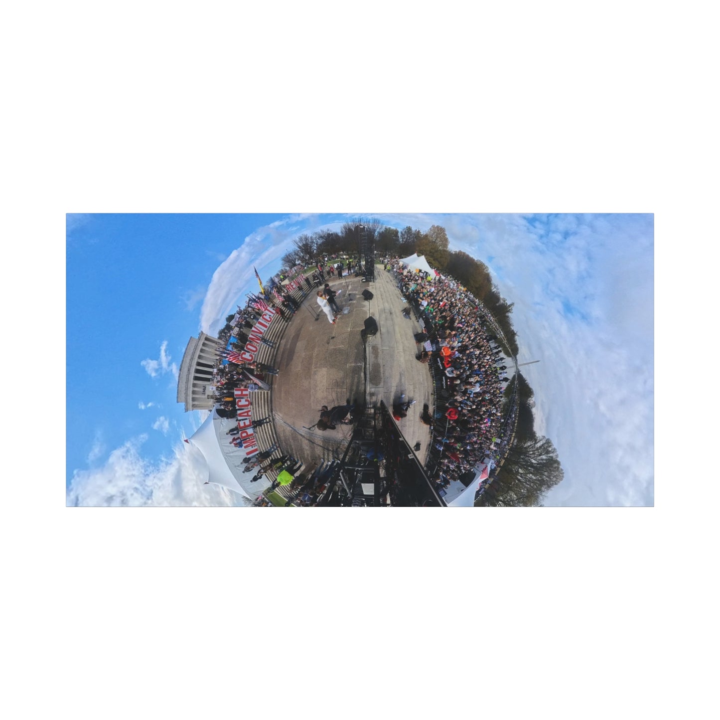 Remove the Regime 2025 in DC — Panoramic Rally Matte Canvas Print | Stretched 1.25”