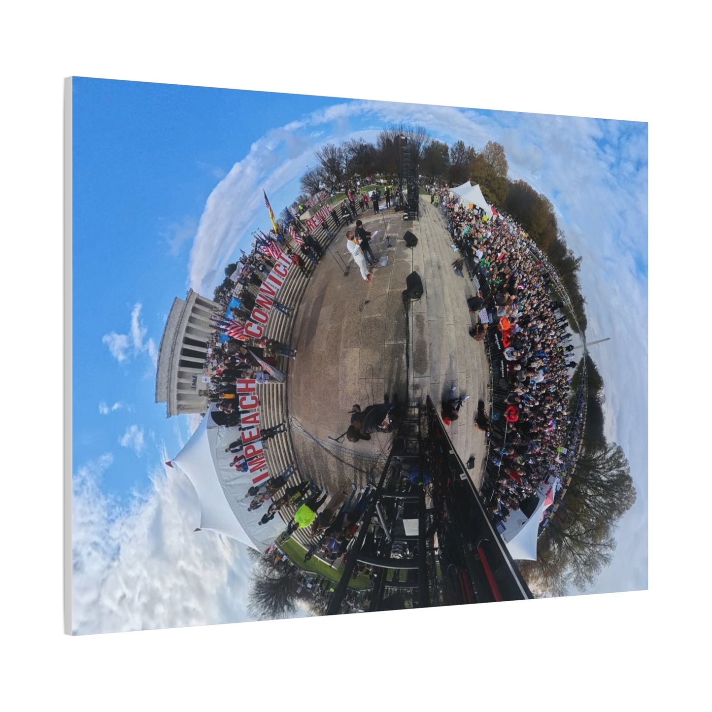 Remove the Regime 2025 in DC — Panoramic Rally Matte Canvas Print | Stretched 1.25”