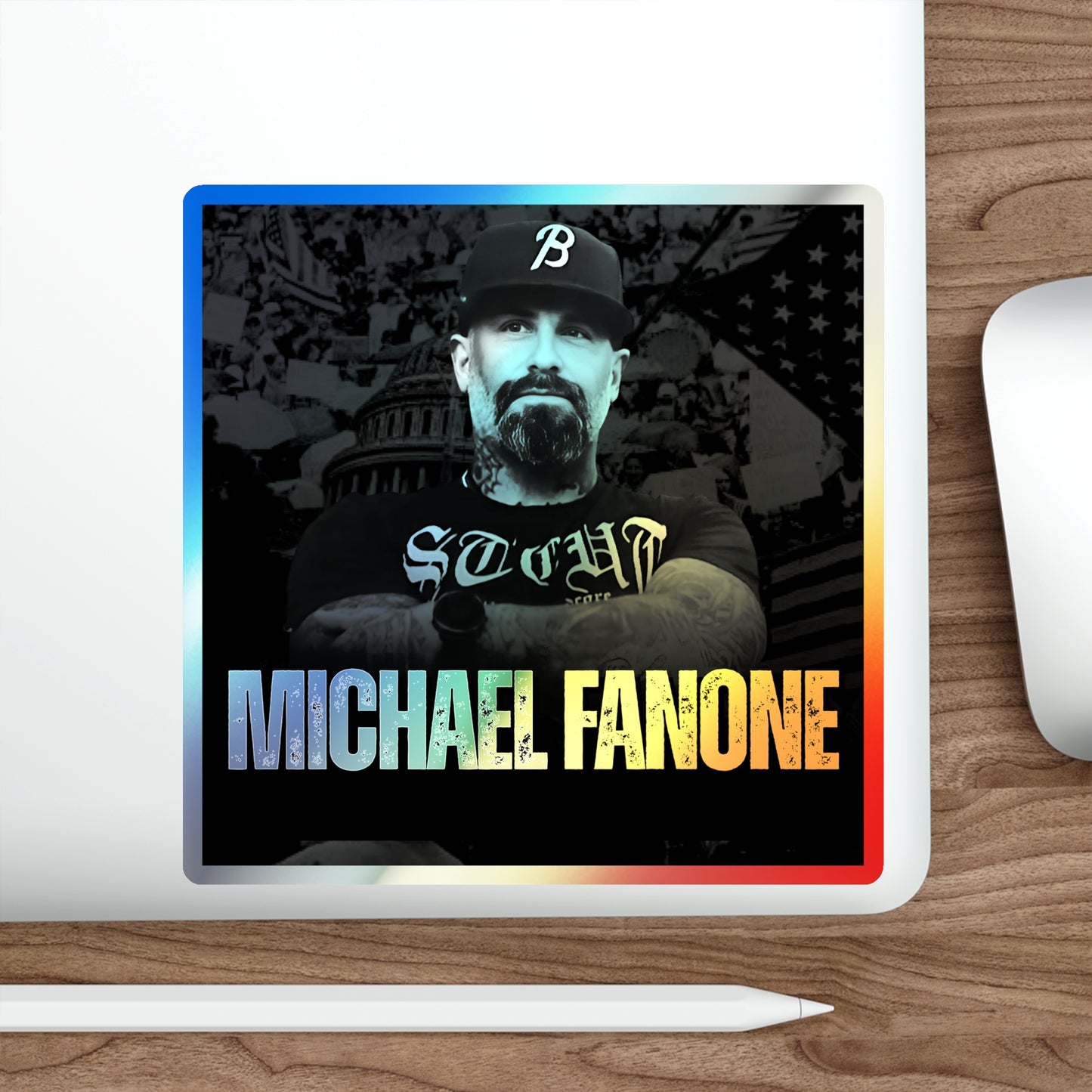 Michael Fanone Holographic Die-Cut Sticker