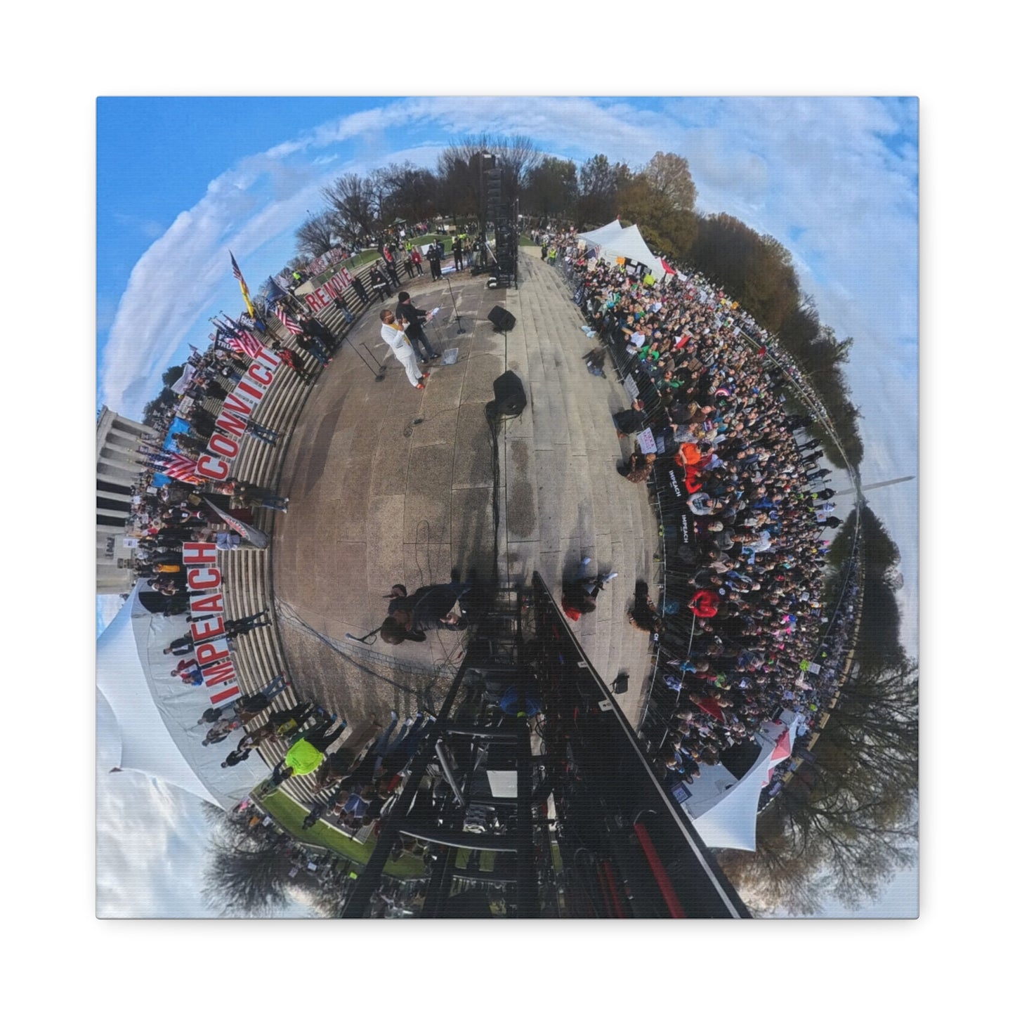 Remove the Regime 2025 in DC — Panoramic Rally Matte Canvas Print | Stretched 1.25”