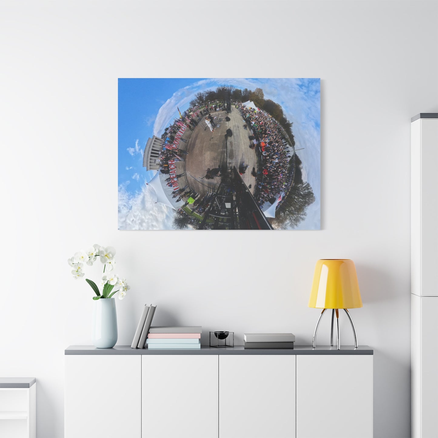 Remove the Regime 2025 in DC — Panoramic Rally Matte Canvas Print | Stretched 1.25”