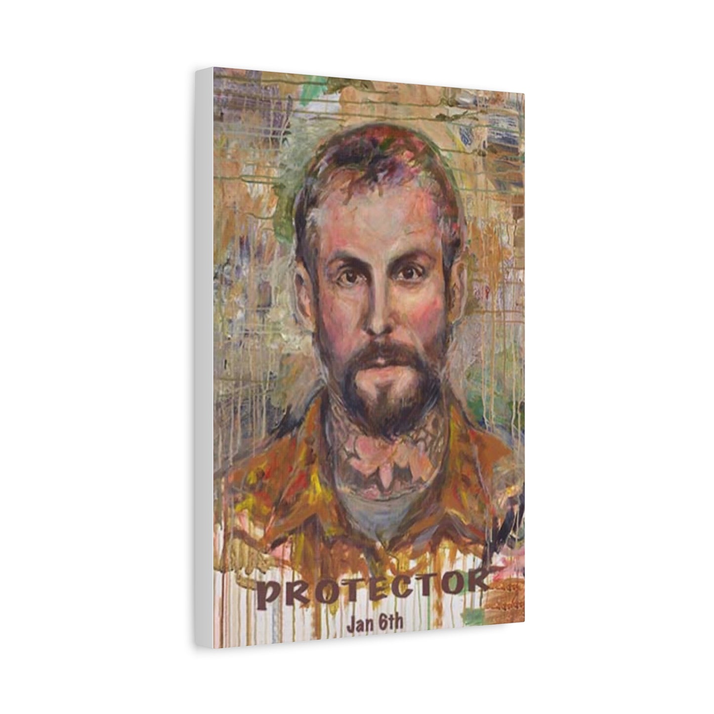 “Protector” Portrait Canvas Print | Joan Baez x Michael Fanone — Stretched Matte