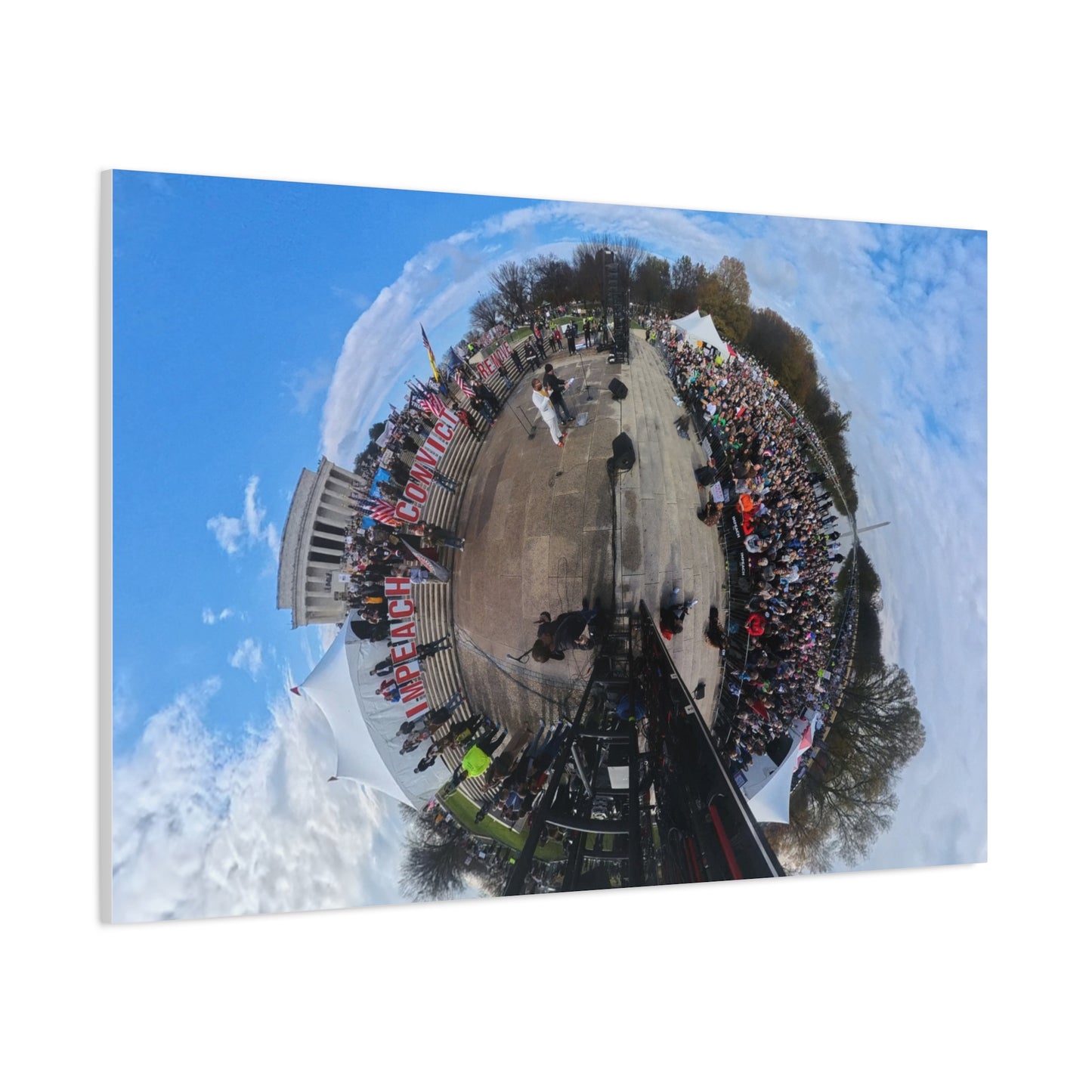 Remove the Regime 2025 in DC — Panoramic Rally Matte Canvas Print | Stretched 1.25”