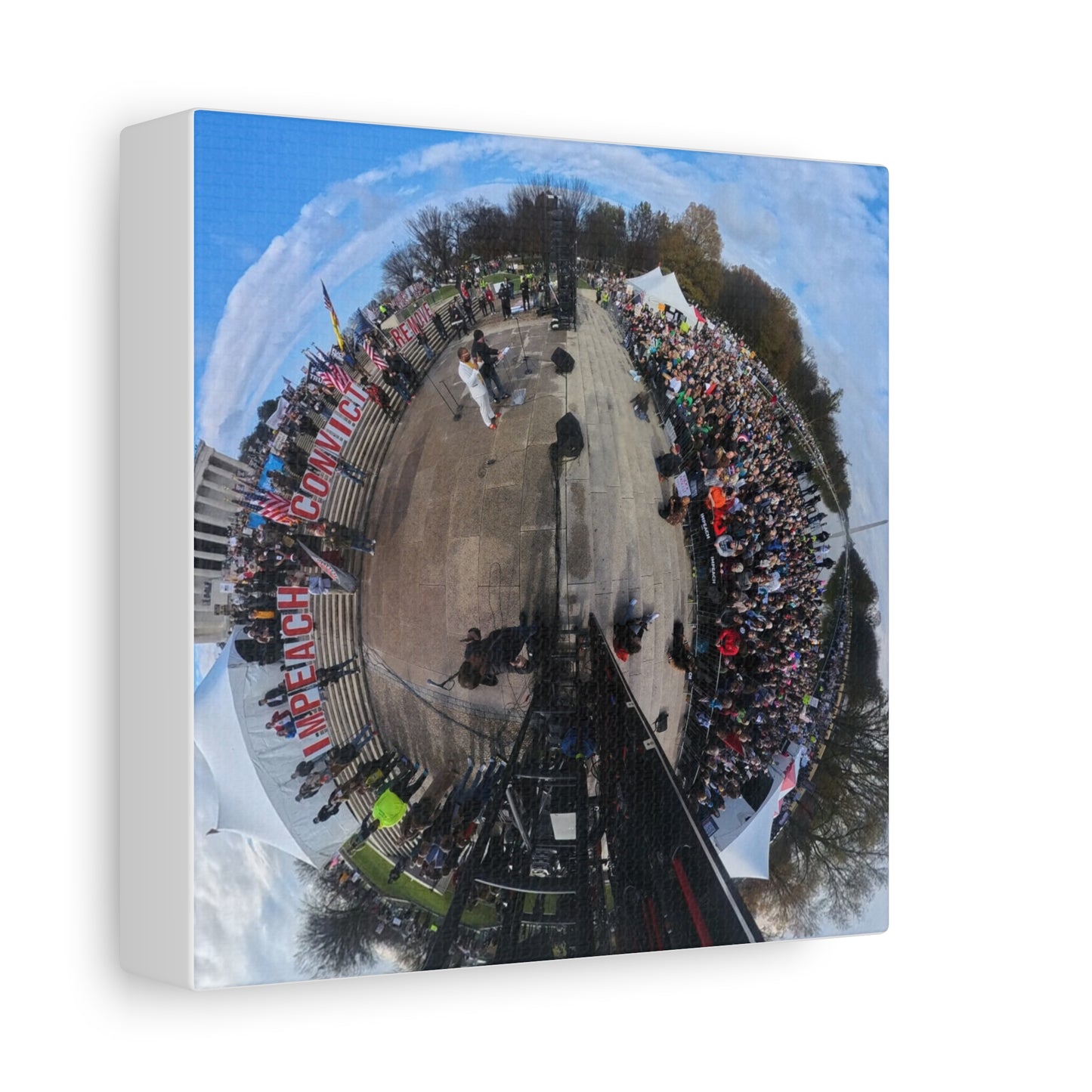 Remove the Regime 2025 in DC — Panoramic Rally Matte Canvas Print | Stretched 1.25”