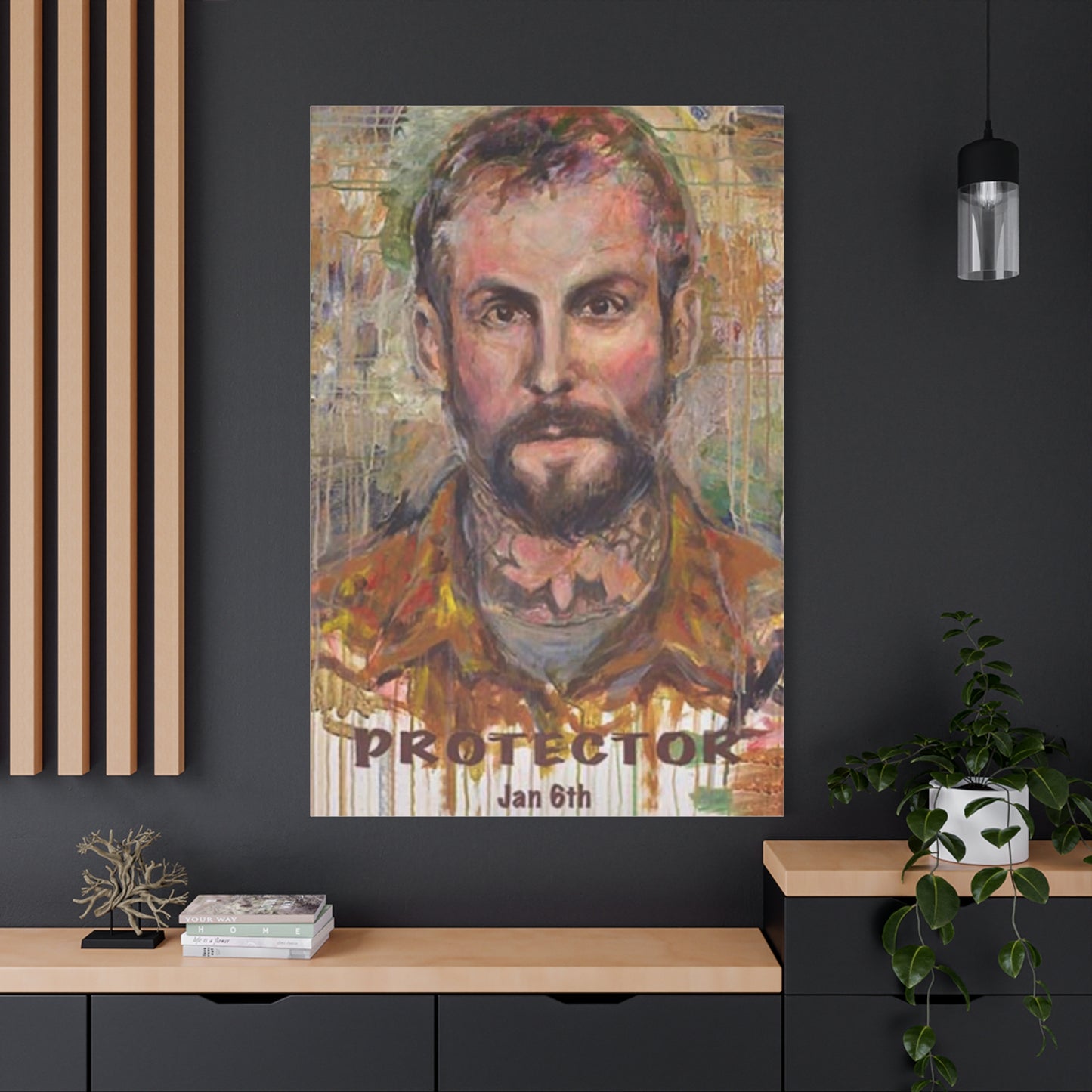 “Protector” Portrait Canvas Print | Joan Baez x Michael Fanone — Stretched Matte