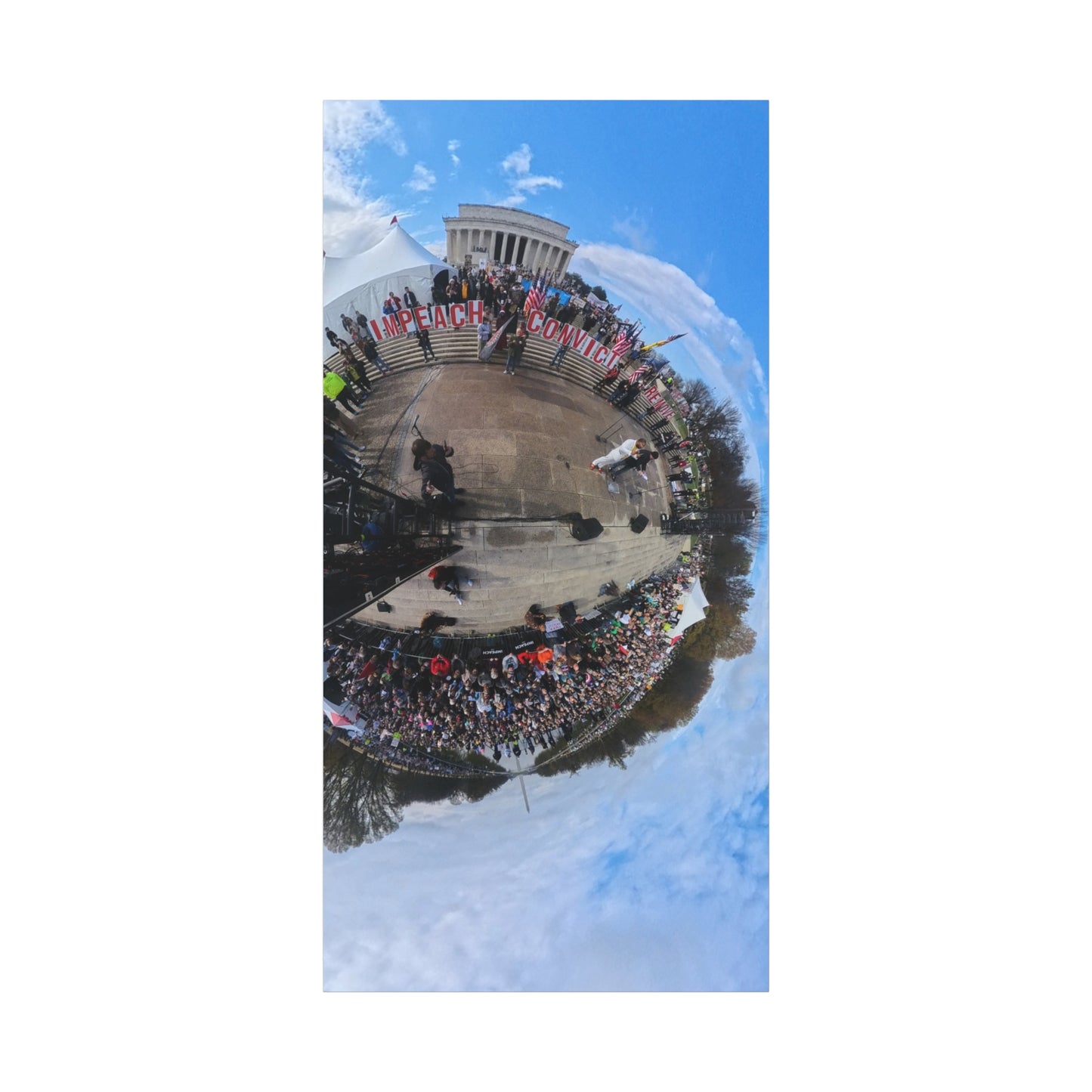 Remove the Regime 2025 in DC — Panoramic Rally Matte Canvas Print | Stretched 1.25”