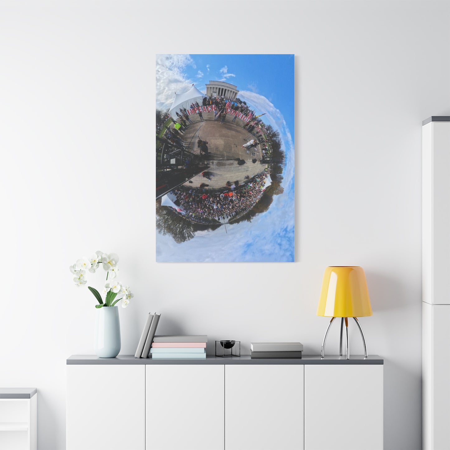 Remove the Regime 2025 in DC — Panoramic Rally Matte Canvas Print | Stretched 1.25”
