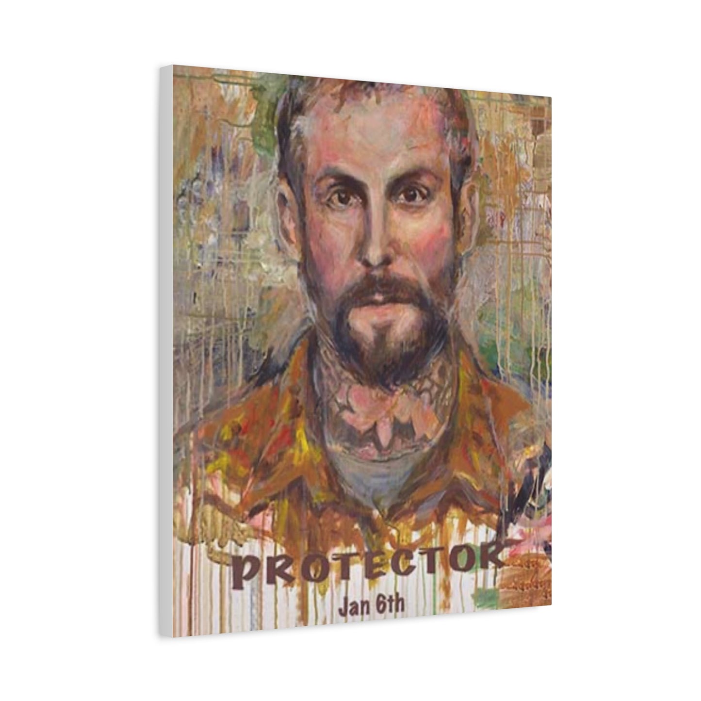 “Protector” Portrait Canvas Print | Joan Baez x Michael Fanone — Stretched Matte