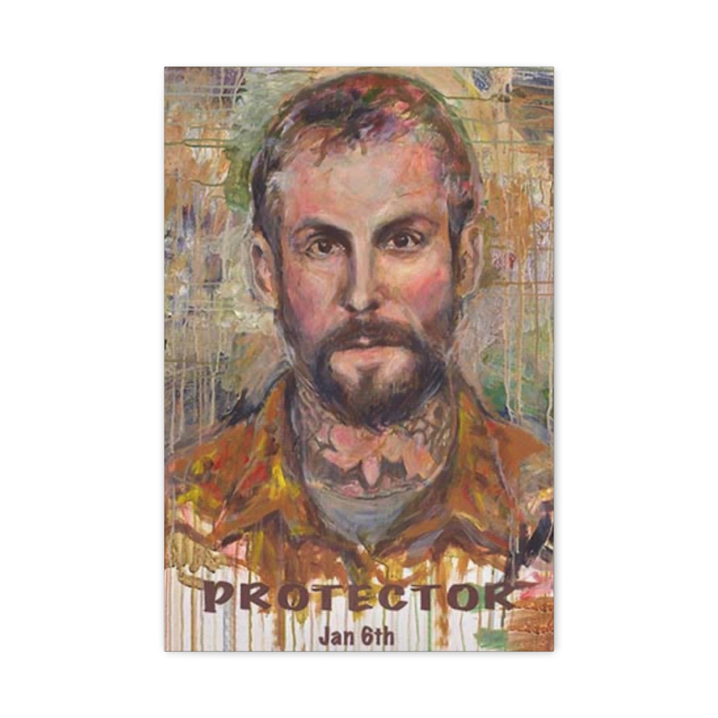 “Protector” Portrait Canvas Print | Joan Baez x Michael Fanone — Stretched Matte