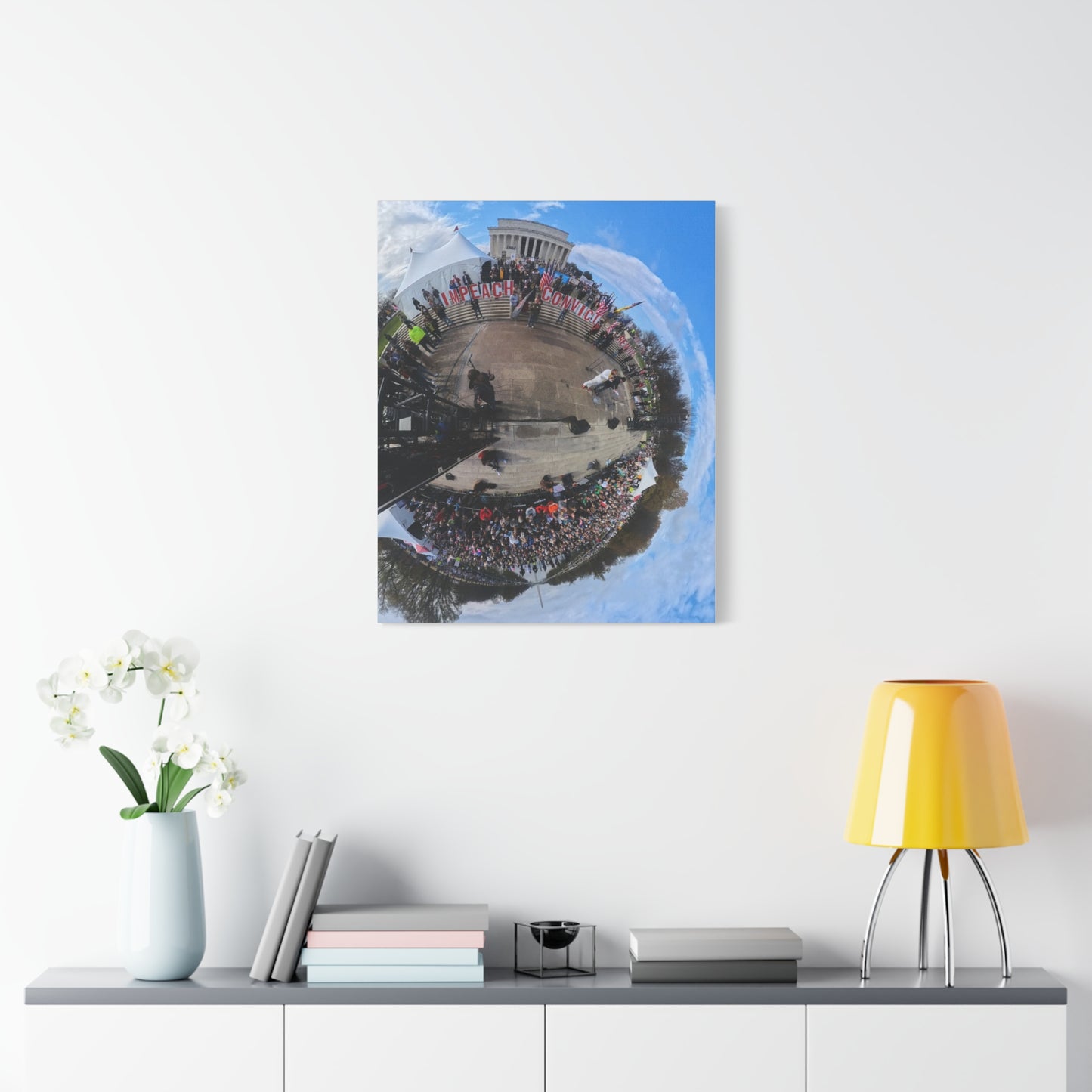 Remove the Regime 2025 in DC — Panoramic Rally Matte Canvas Print | Stretched 1.25”