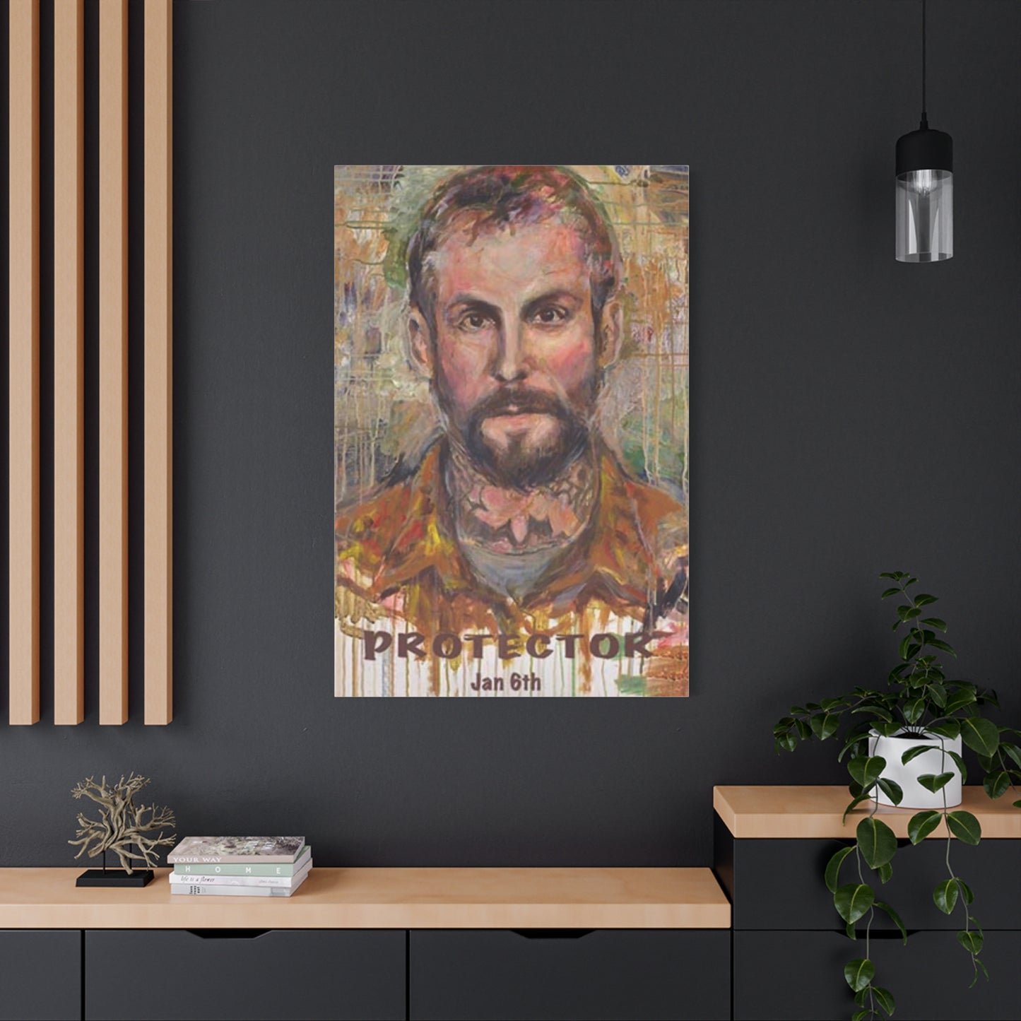 “Protector” Portrait Canvas Print | Joan Baez x Michael Fanone — Stretched Matte