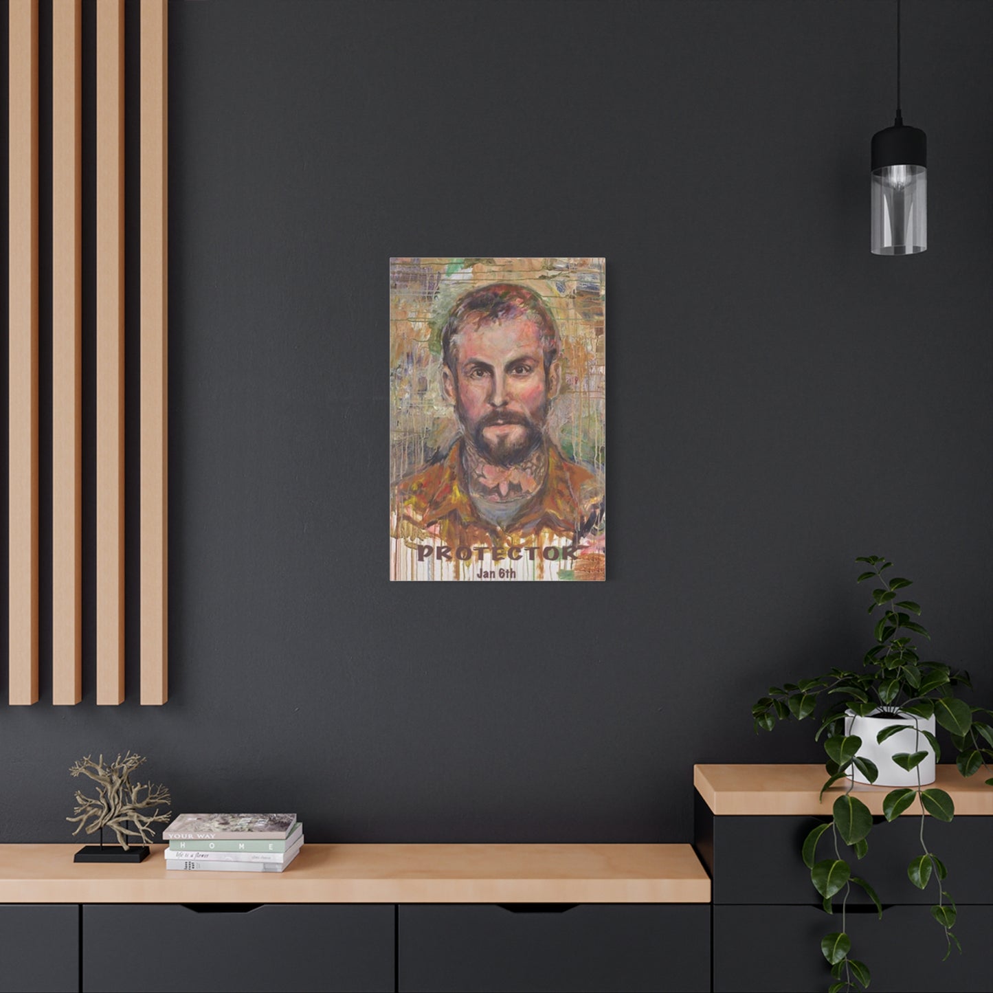 “Protector” Portrait Canvas Print | Joan Baez x Michael Fanone — Stretched Matte