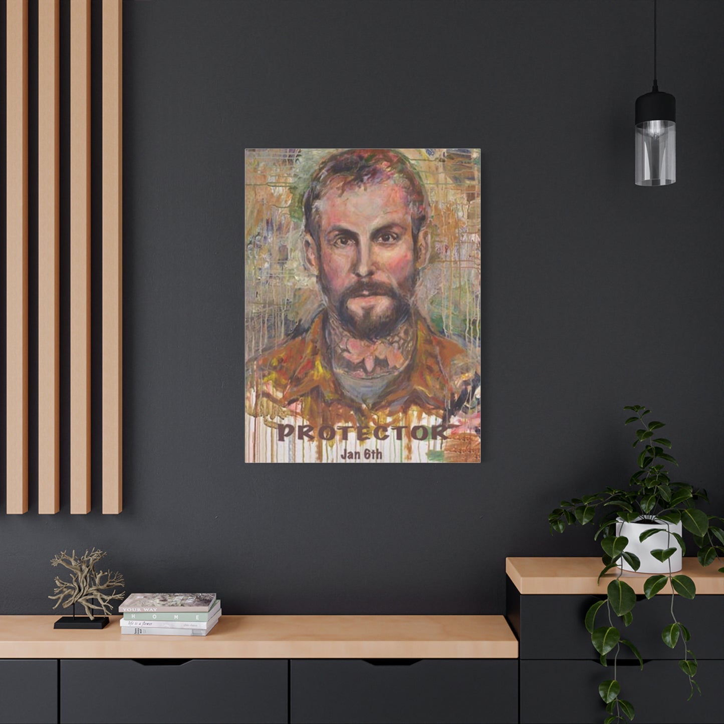 “Protector” Portrait Canvas Print | Joan Baez x Michael Fanone — Stretched Matte