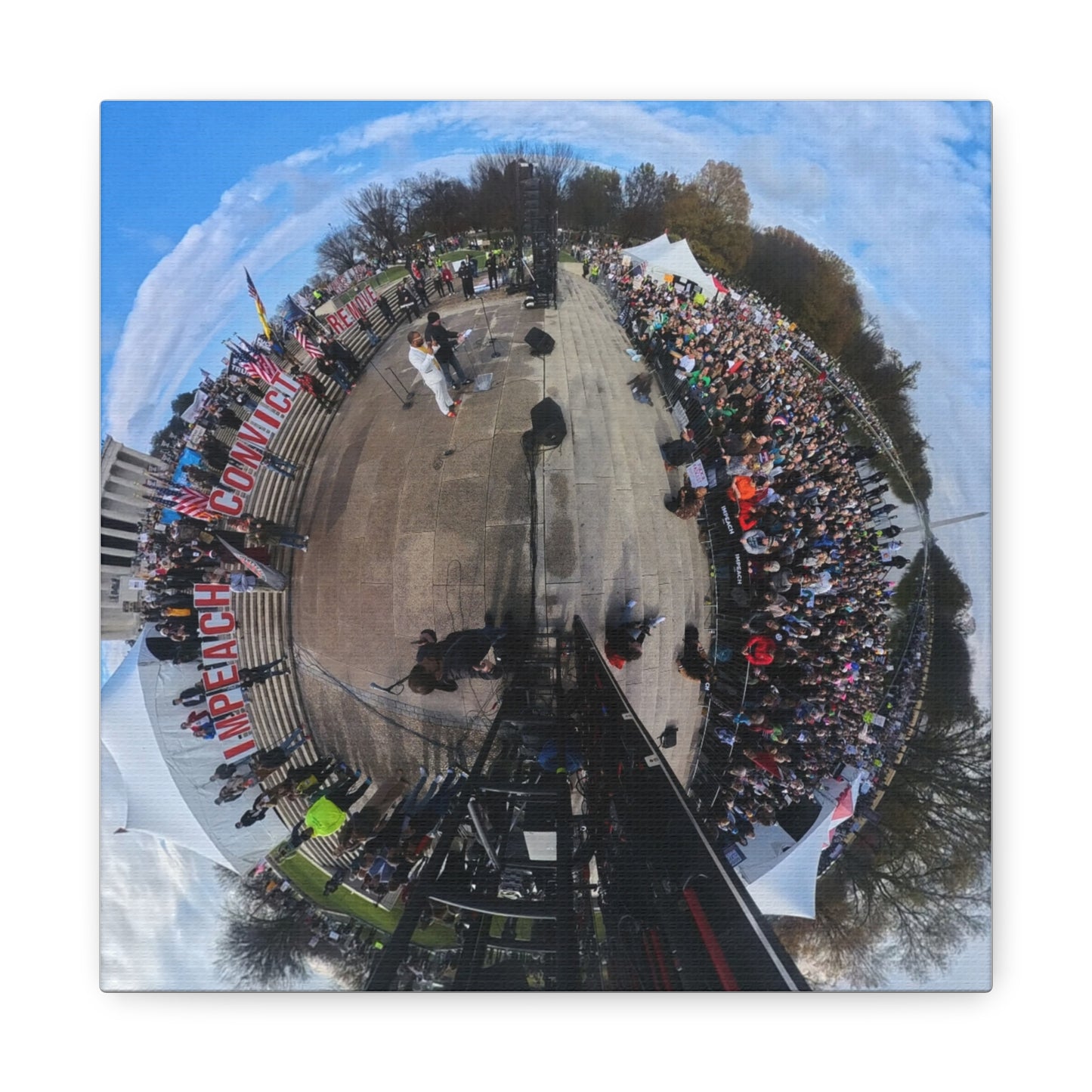 Remove the Regime 2025 in DC — Panoramic Rally Matte Canvas Print | Stretched 1.25”