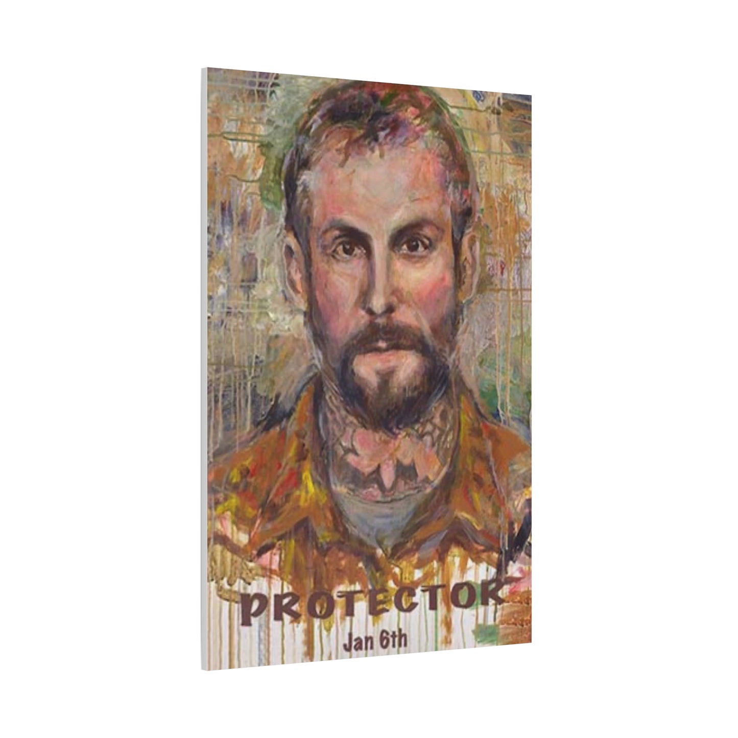“Protector” Portrait Canvas Print | Joan Baez x Michael Fanone — Stretched Matte